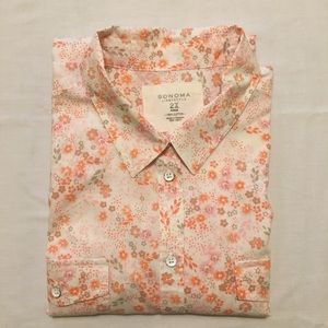 Women’s 2X Long Sleeve Floral Button Shirt Sonoma